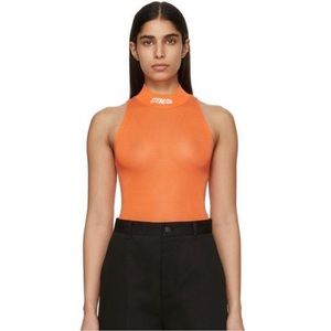 [SOLD ON DEPOP] Heron Preston Orange Mock Neck Bodysuit